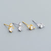 Zircon Earrings 925 Sterling Silver Geometric Style Electroplating