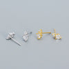 Zircon Earrings 925 Sterling Silver Geometric Style Electroplating