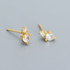 Zircon Earrings 925 Sterling Silver Geometric Style Electroplating