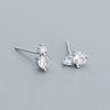 Zircon Earrings 925 Sterling Silver Geometric Style Electroplating