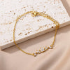 Zircon Flower Leaf Bracelet Geometric Simple Electroplating Style For Couple And Women