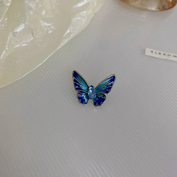 Zircon Flower Letter Brooch Electroplated Light Luxury Women's Suit Accessory