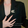 Zircon Flower Letter Brooch Electroplated Light Luxury Women's Suit Accessory