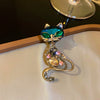 Zircon Flower Letter Brooch Electroplated Light Luxury Women's Suit Accessory