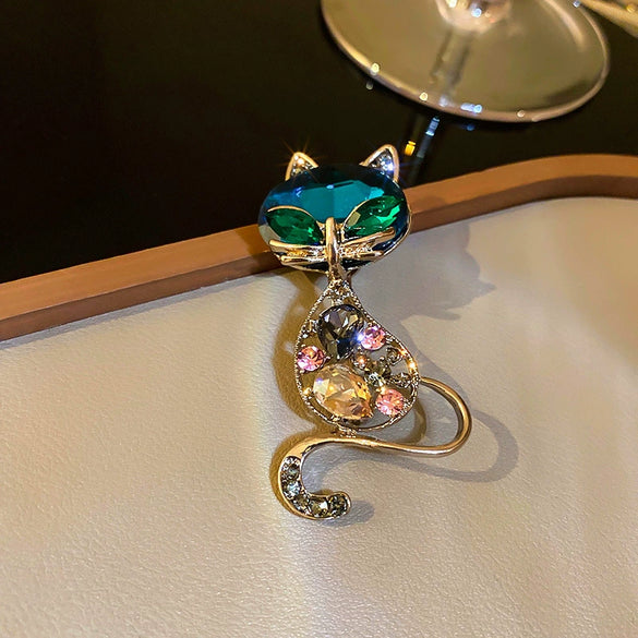 Zircon Flower Letter Brooch Electroplated Light Luxury Women's Suit Accessory