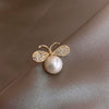 Zircon Flower Letter Brooch Electroplated Light Luxury Women's Suit Accessory