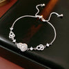 Zircon Flower Rhombus Hollow Handmade Adjustable Light Luxury All Match Elegant Women's Bracelet