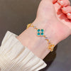 Zircon Flower Rhombus Hollow Handmade Adjustable Light Luxury All Match Elegant Women's Bracelet