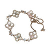 Zircon Flower Rhombus Hollow Handmade Adjustable Light Luxury All Match Elegant Women's Bracelet