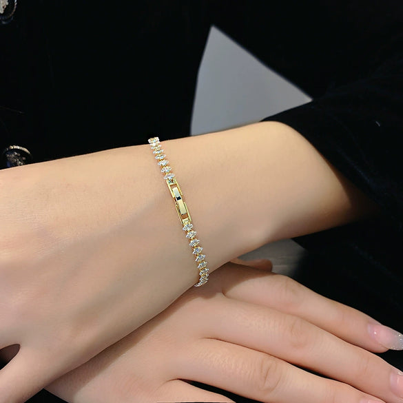 Zircon Geometric Dropshaped Inlay Bracelet For Women