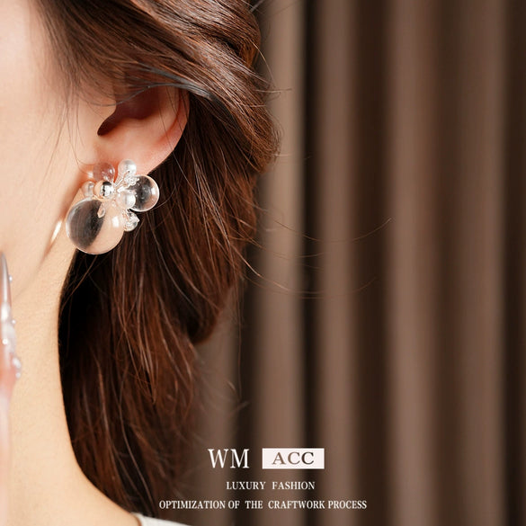 Zircon Geometric Earrings For Women Electroplated Highend Exquisite