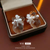 Zircon Geometric Earrings For Women Electroplated Highend Exquisite