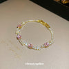Zircon Geometric Square Claw Inlaid Diamond Bracelet Light Luxury Style