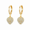 Zircon Heart Cross Earring Diamond Encrusted