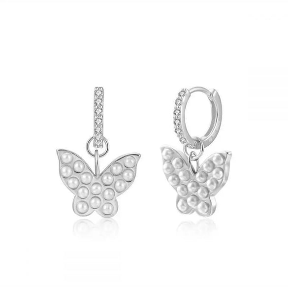 Zircon Inlaid Butterfly Heart Animal Women's Earrings Set