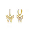 Zircon Inlaid Butterfly Heart Animal Women's Earrings Set