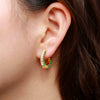 Zircon Inlaid Copper Earrings With Crown Design Simple And Personalized Ear Jewelry