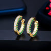 Zircon Inlaid Copper Earrings With Crown Design Simple And Personalized Ear Jewelry