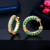 Zircon Inlaid Copper Earrings With Crown Design Simple And Personalized Ear Jewelry