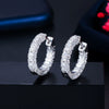 Zircon Inlaid Copper Earrings With Crown Design Simple And Personalized Ear Jewelry
