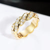 Zircon Inlaid Copper Ring Geometric Style Unisex Hip Hop Ring