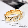 Zircon Inlaid Copper Ring Geometric Style Unisex Hip Hop Ring