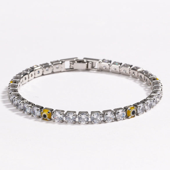 Zircon Inlaid Devil's Eye Bracelet Light Luxury Style