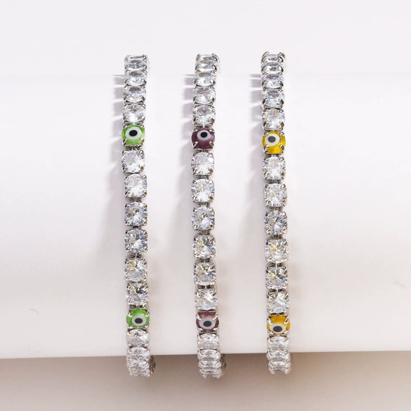 Zircon Inlaid Devil's Eye Bracelet Light Luxury Style