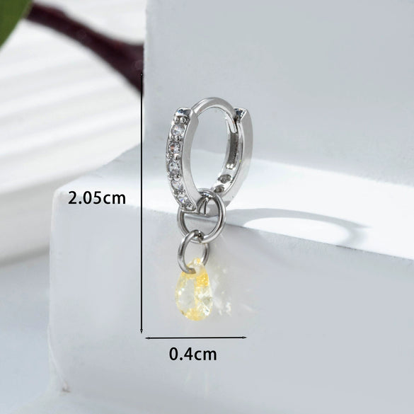 Zircon Inlaid Drop Shape Pendant Earrings For Women