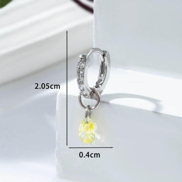 Zircon Inlaid Drop Shape Pendant Earrings For Women