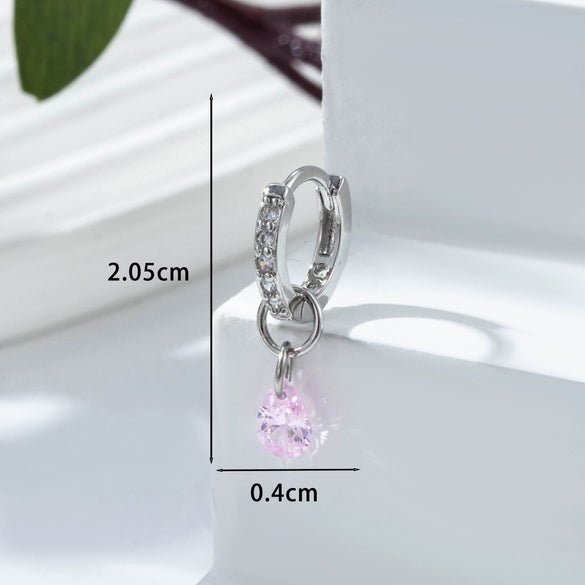 Zircon Inlaid Drop Shape Pendant Earrings For Women