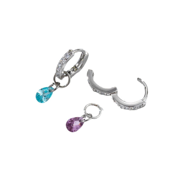 Zircon Inlaid Drop Shape Pendant Earrings For Women