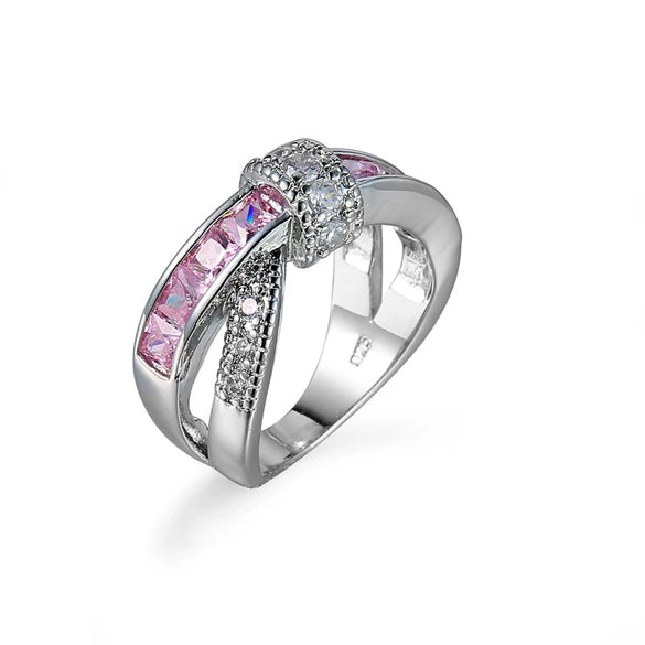 Zircon Jewelry Ring And Bracelet Copper Geometric Style Electroplating Unisex Cross Shape