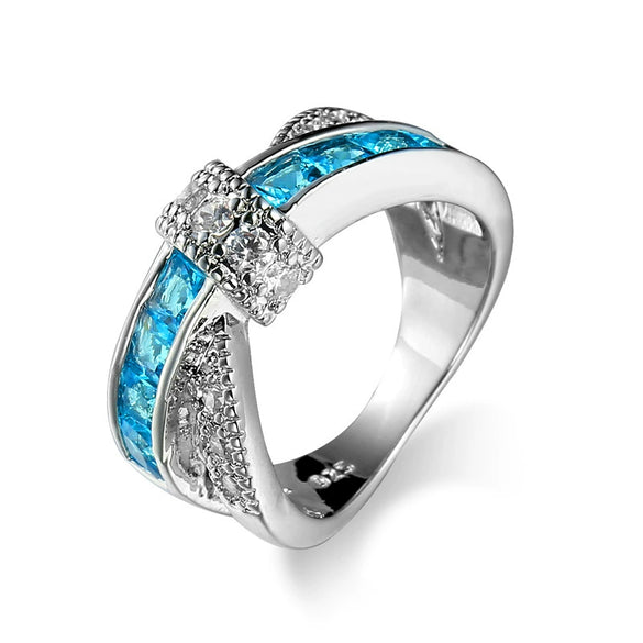 Zircon Jewelry Ring And Bracelet Copper Geometric Style Electroplating Unisex Cross Shape