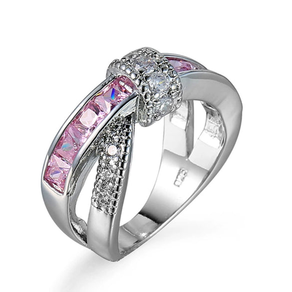 Zircon Jewelry Ring And Bracelet Copper Geometric Style Electroplating Unisex Cross Shape