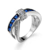 Zircon Jewelry Ring And Bracelet Copper Geometric Style Electroplating Unisex Cross Shape