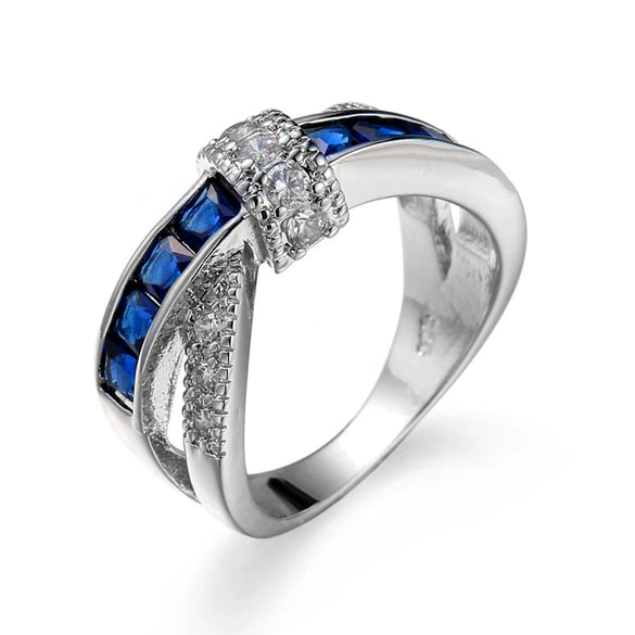 Zircon Jewelry Ring And Bracelet Copper Geometric Style Electroplating Unisex Cross Shape