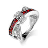 Zircon Jewelry Ring And Bracelet Copper Geometric Style Electroplating Unisex Cross Shape
