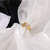 Zircon Letter H Open Ring Copper Light Luxury Electroplating For Women