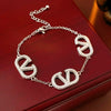 Zircon Microinlaid Letter Pig Nose Electroplated Highend Niche Bracelet Jewelry