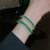 Zircon Open Bracelet Copper Material Simple Geometric Trendy Retro Elegant Fashion Design
