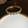 Zircon Open Bracelet Copper Material Simple Geometric Trendy Retro Elegant Fashion Design