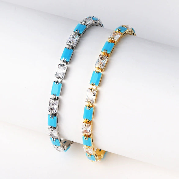 Zircon Retro Sweet Romantic Female Necklace Bracelet Geometric Electroplated Light Luxury Style