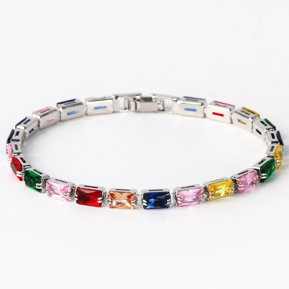 Zircon Retro Sweet Romantic Female Necklace Bracelet Geometric Electroplated Light Luxury Style