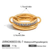 Zircon Ring Stainless Steel Nonfading Geometric Style Electroplated Jewelry For Women