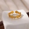 Zircon Shellshaped Open Ring Geometric Style