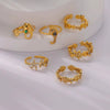 Zircon Shellshaped Open Ring Geometric Style