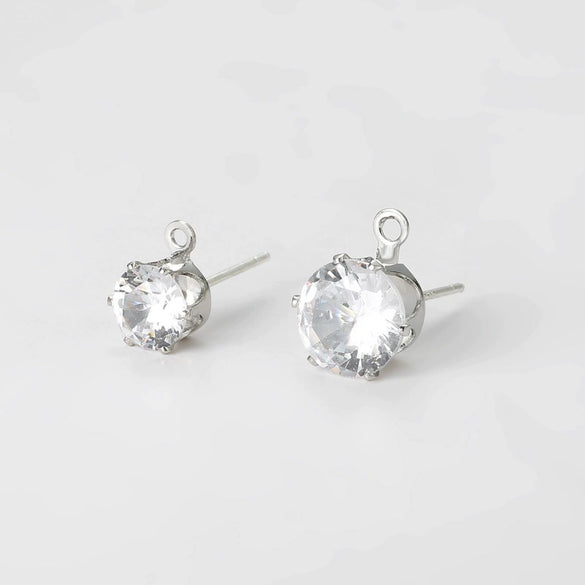 Zircon 925 Silver Earrings Colorpreserving Electroplated Handmade Jewelry Accessories