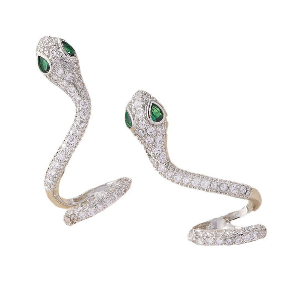 Zircon Snake Earrings For Women Luxury Elegant Animal Pattern