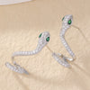 Zircon Snake Earrings For Women Luxury Elegant Animal Pattern